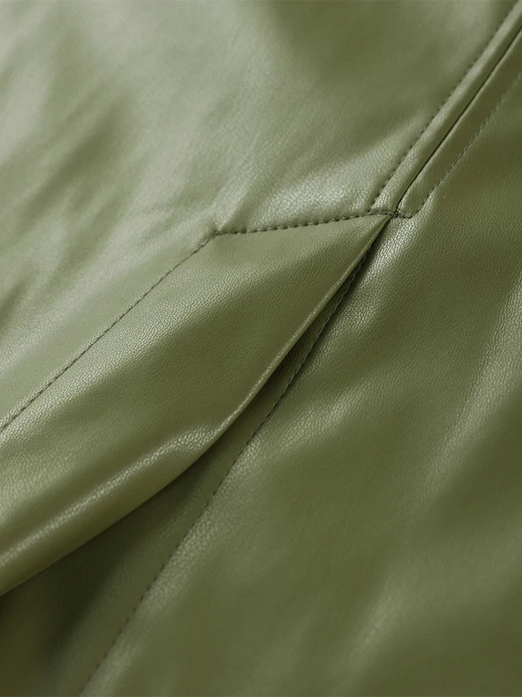 Veste Cuir Olive GRIANI – Vintage & Tendance