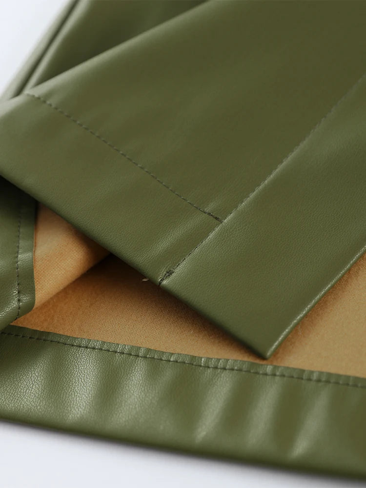 Veste Cuir Olive GRIANI – Vintage & Tendance