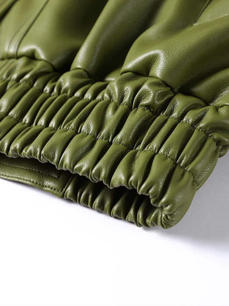 Veste Cuir Olive GRIANI – Vintage & Tendance