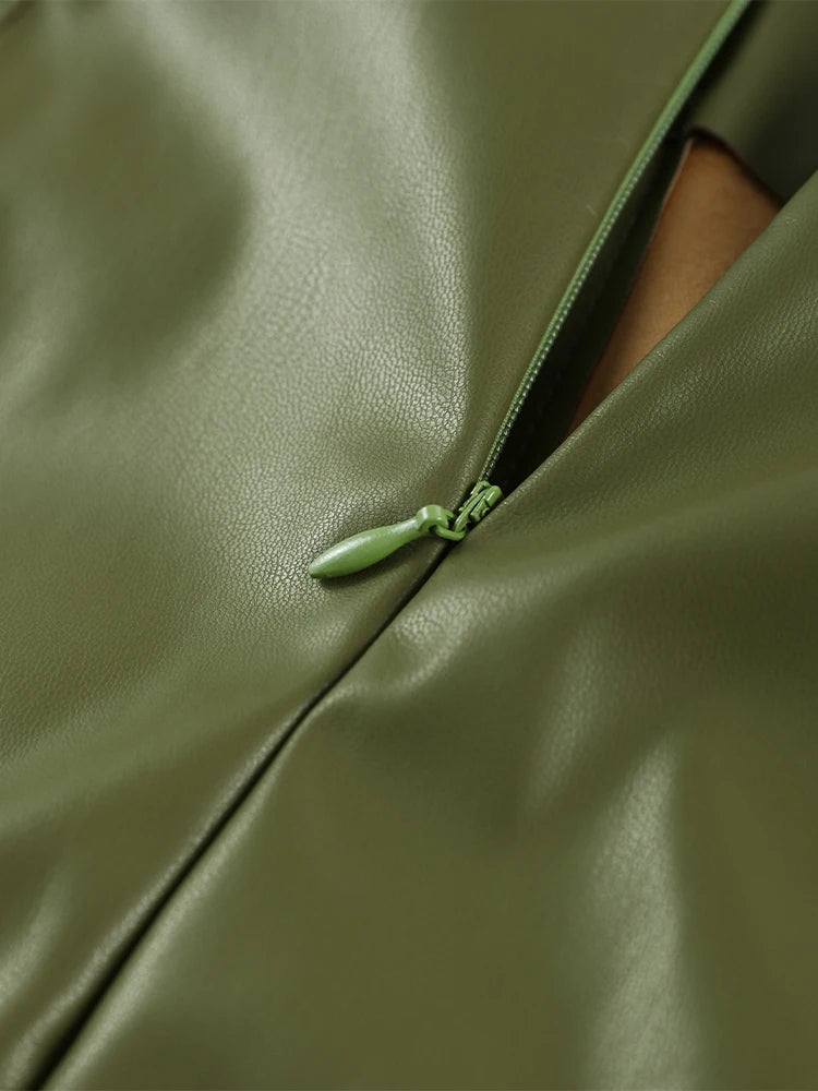 Veste Cuir Olive GRIANI – Vintage & Tendance